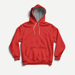 Popover Heavyweight Hooded Sweatshirt in Red